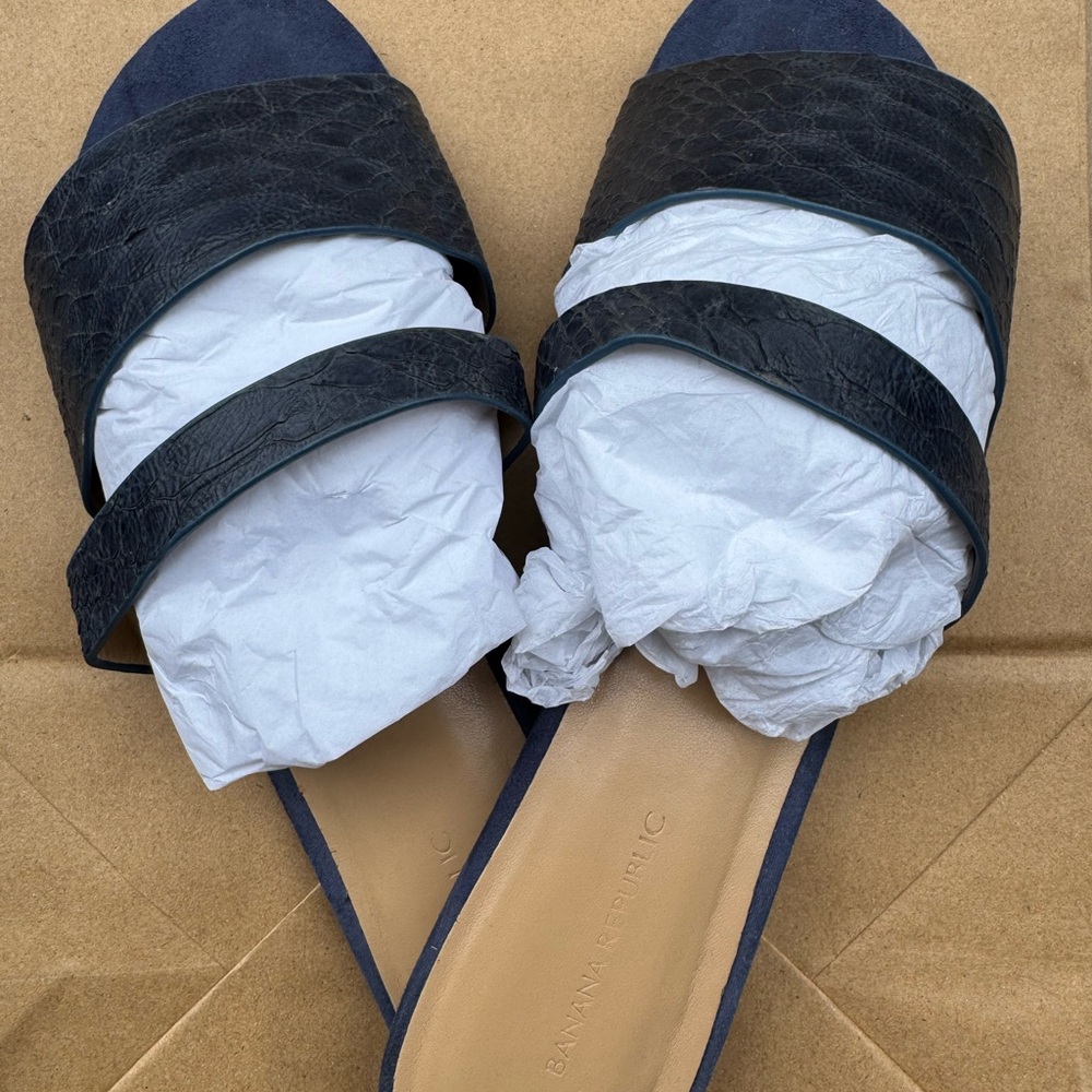 Banana Republic Women's Dark Leather Mules